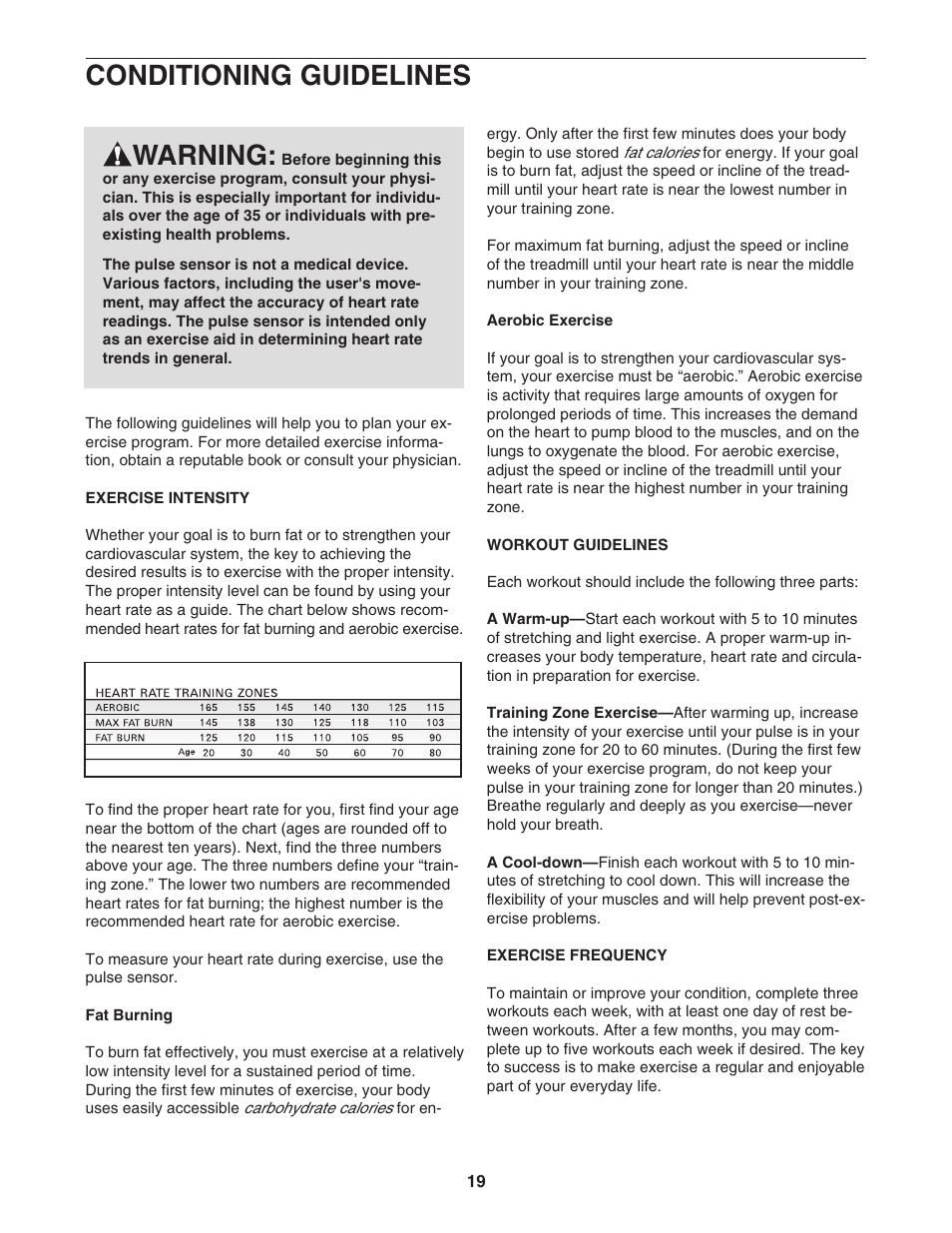 Conditioning guidelines warning | Image IMTL39105.1 User Manual | Page 19 / 22