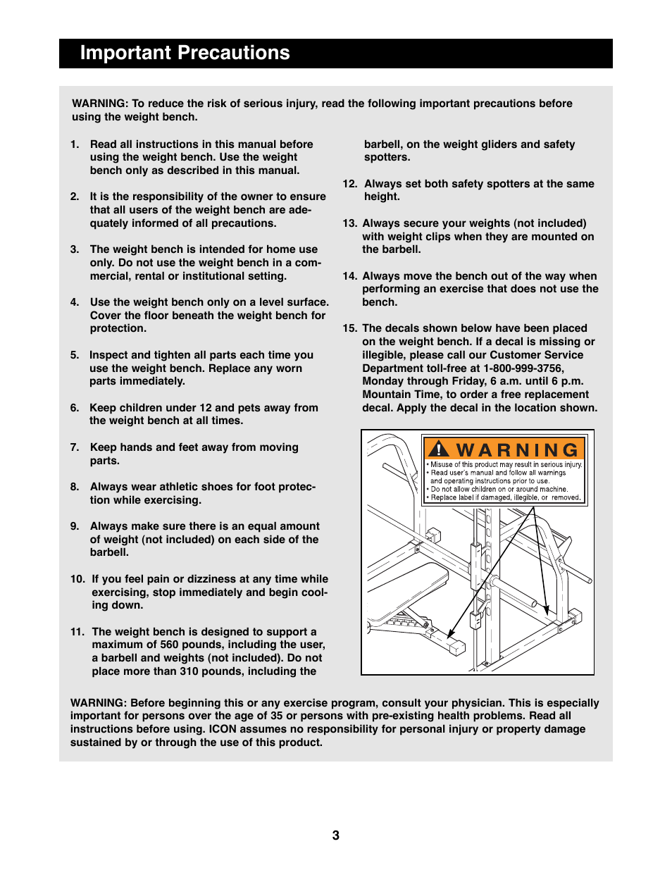 Important precautions | Image 4.8 User Manual | Page 3 / 18