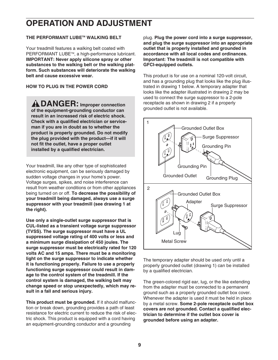 Operation and adjustment, Danger | Image ICTL39522 User Manual | Page 9 / 30