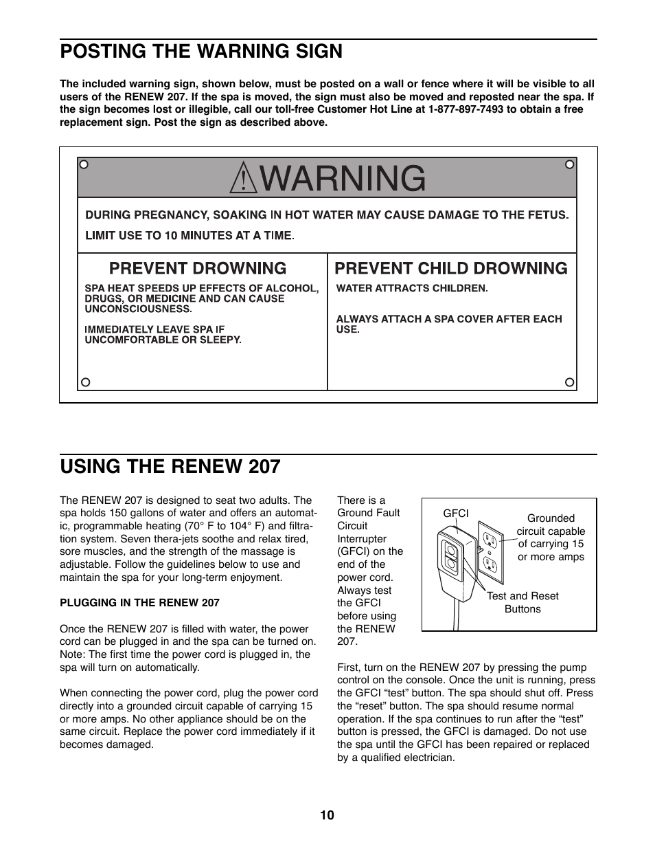 Using the renew 207, Posting the warning sign | Image IMHS20701 User Manual | Page 10 / 20