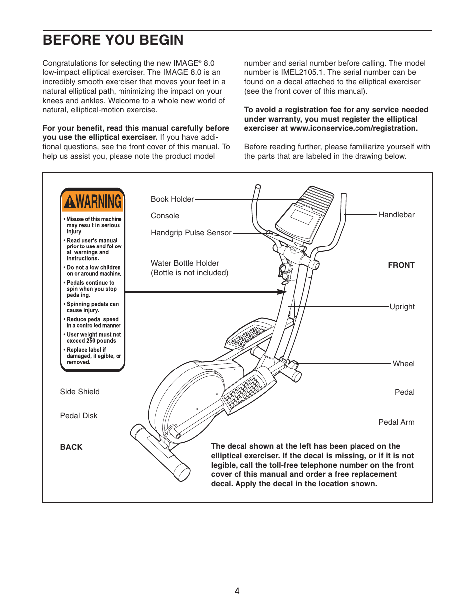 Before you begin | Image IMEL2105.1 User Manual | Page 4 / 20