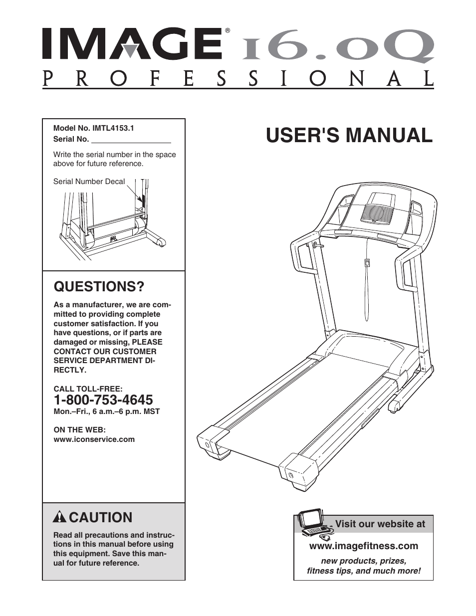 Image 16.0 Q treadmill IMTL4153.1 User Manual | 30 pages