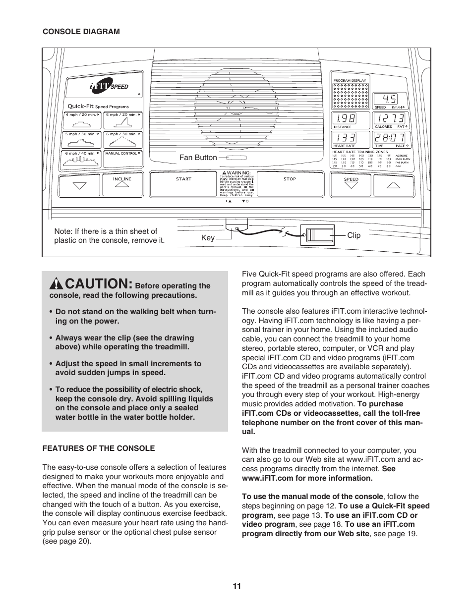 Caution | Image 16.0 Q treadmill IMTL4153.1 User Manual | Page 11 / 30