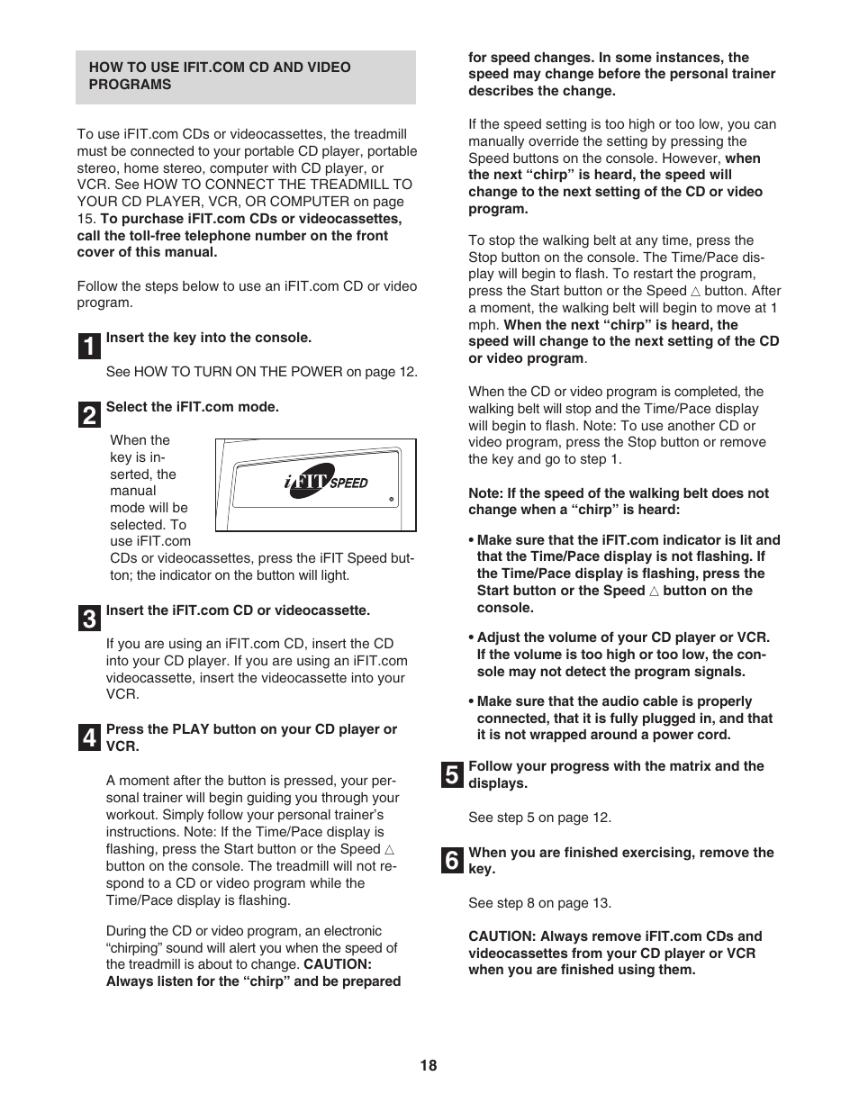 Image 16.0 Q treadmill IMTL4153.1 User Manual | Page 18 / 30