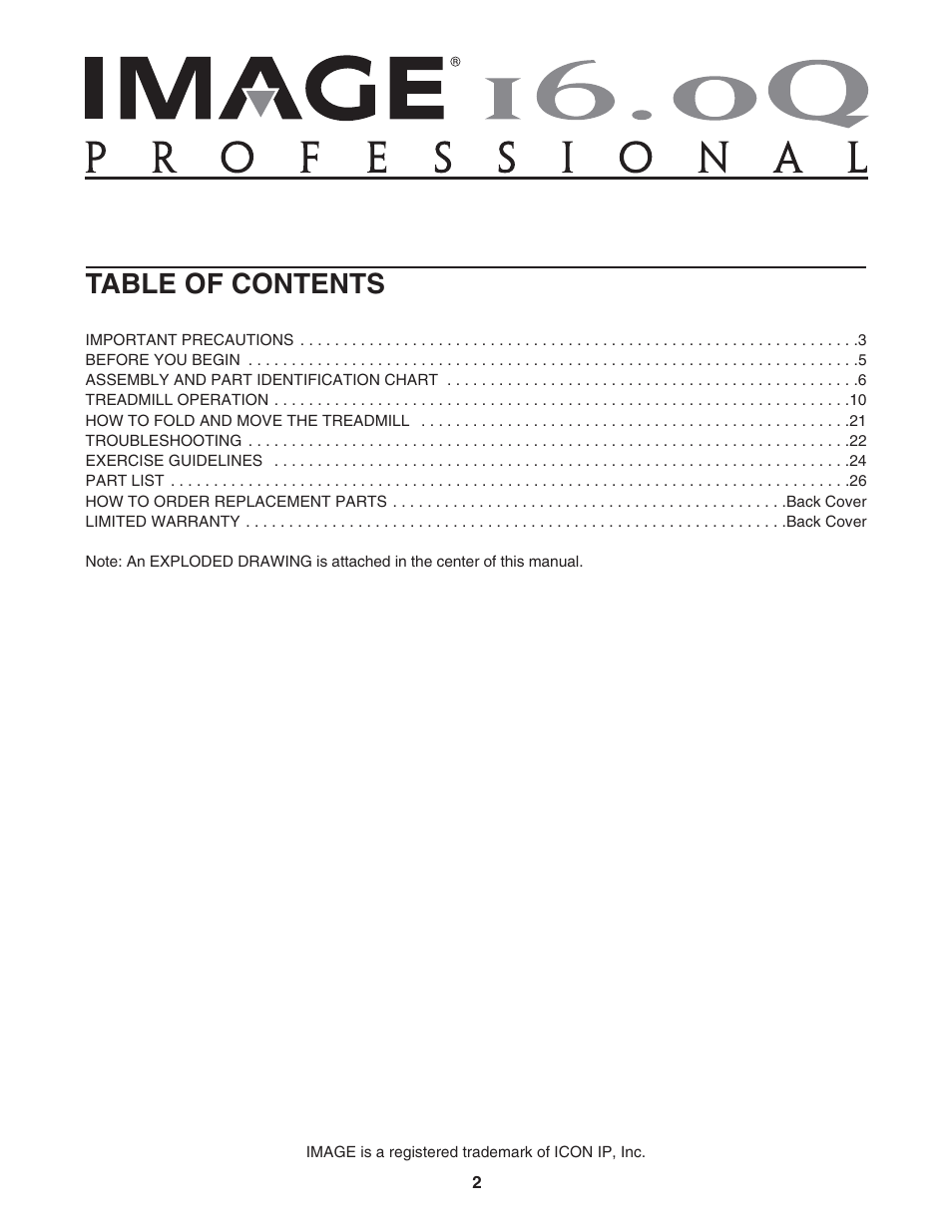 Image 16.0 Q treadmill IMTL4153.1 User Manual | Page 2 / 30