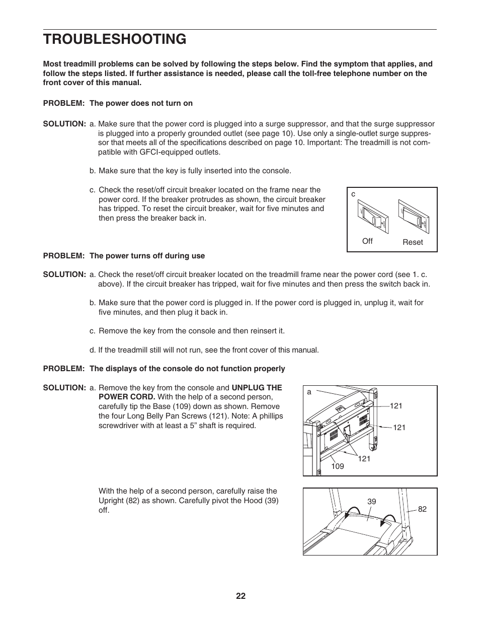 Troubleshooting | Image 16.0 Q treadmill IMTL4153.1 User Manual | Page 22 / 30