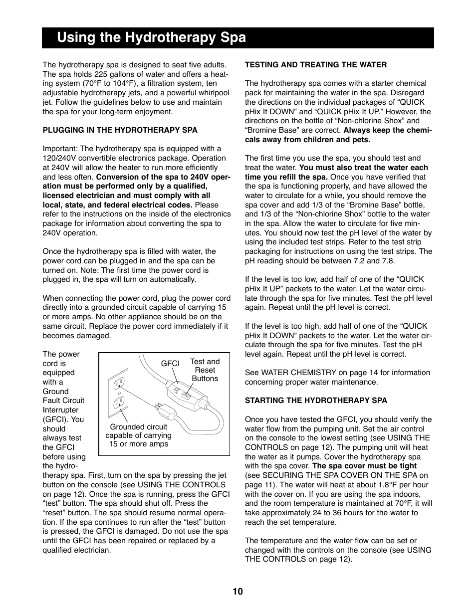 Using the hydrotherapy spa | Image IMHS45590 User Manual | Page 10 / 20