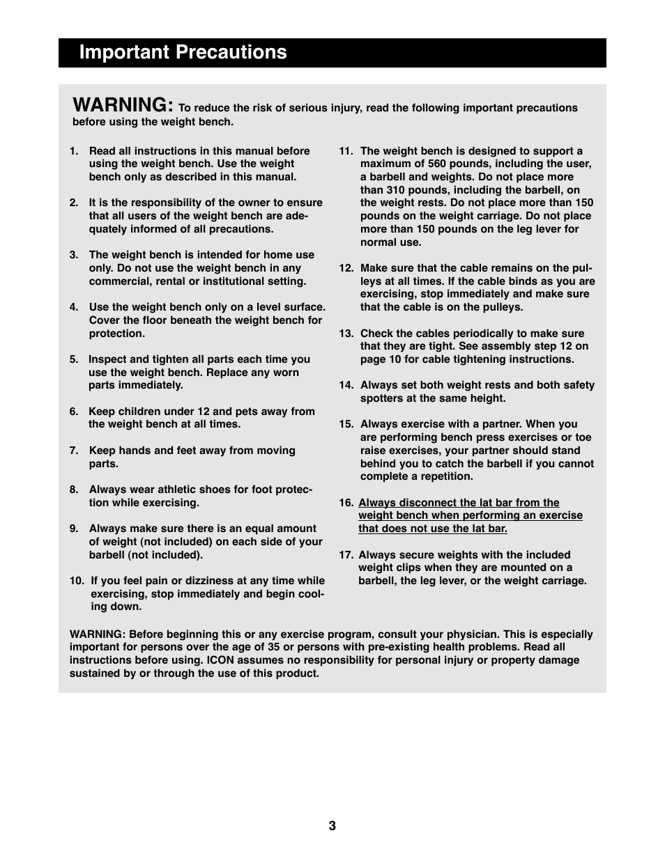 Warning, Important precautions | Image IMBE40890 User Manual | Page 3 / 18