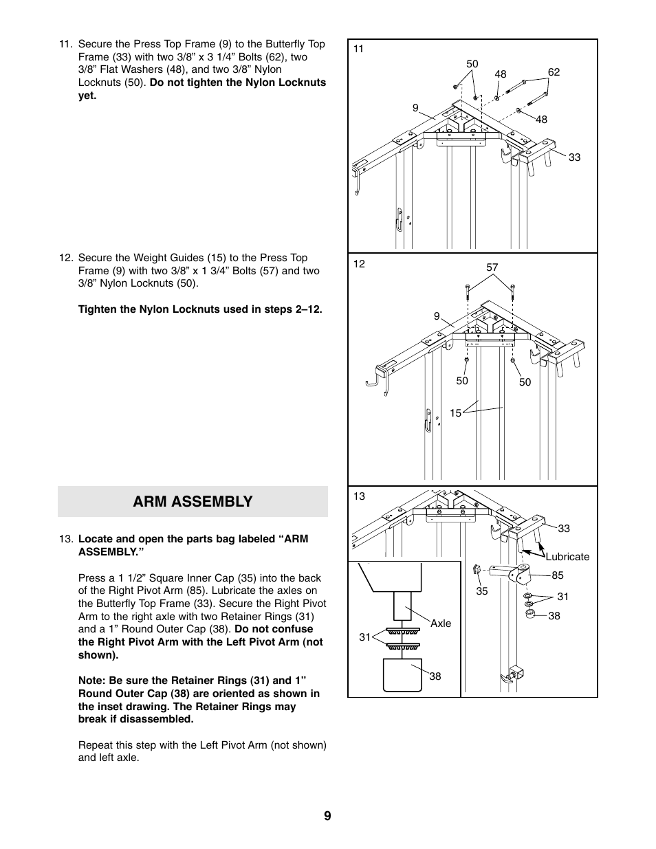 Arm assembly | Image 8.0 User Manual | Page 9 / 32