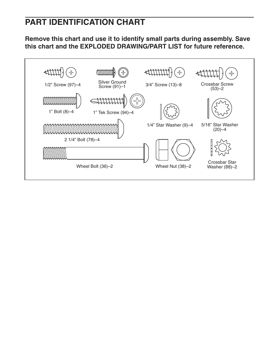 Part identification chart | Image IMTL41205.0 User Manual | Page 16 / 19