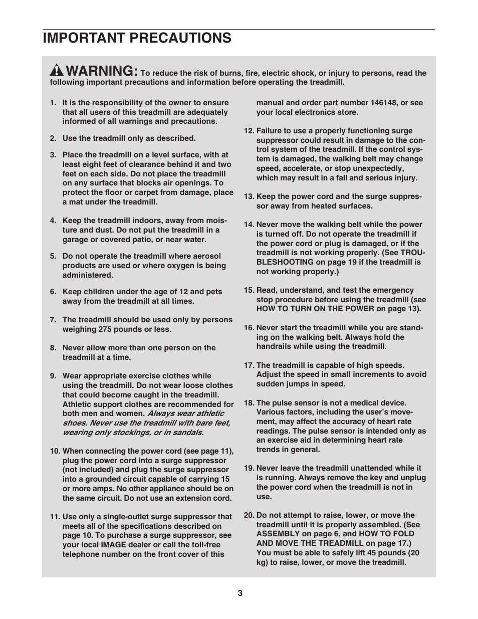 Warning, Important precautions | Image Q400 IMTL39906.0 User Manual | Page 3 / 28