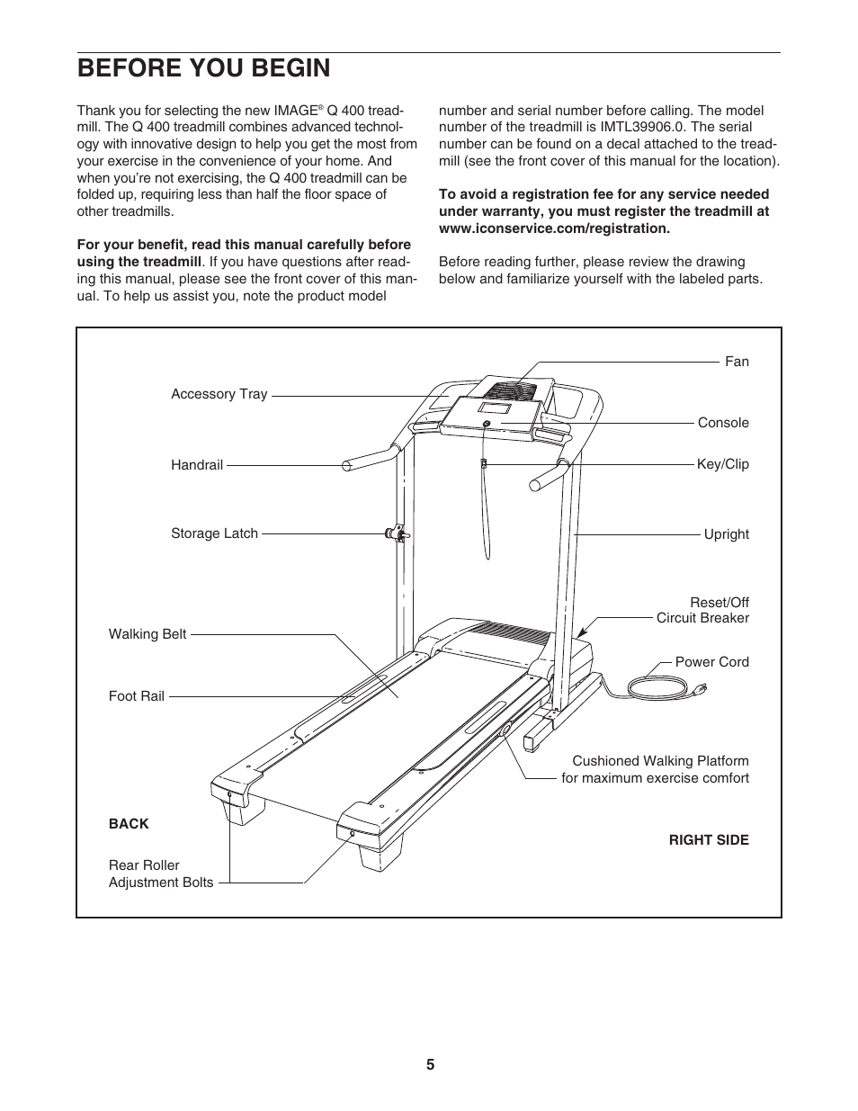 Before you begin | Image Q400 IMTL39906.0 User Manual | Page 5 / 28