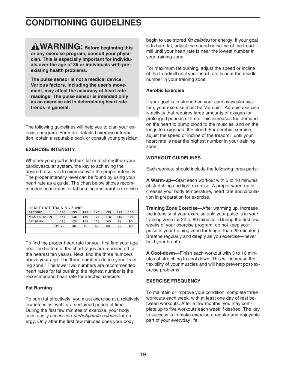 Conditioning guidelines warning | Image IMTL39105.2 User Manual | Page 19 / 22