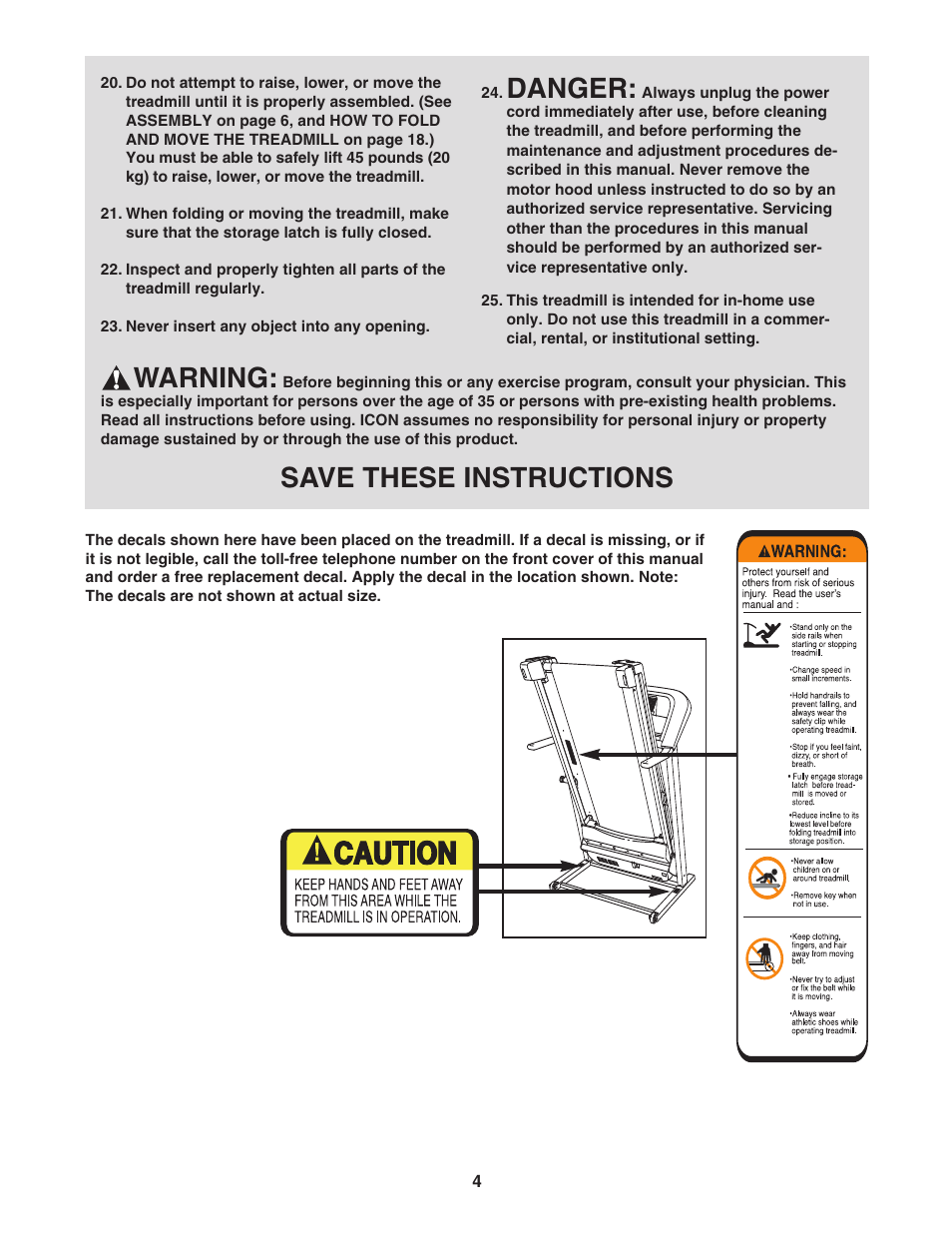 Danger, Warning, Save these instructions | Image IMTL39606.3 User Manual | Page 4 / 26