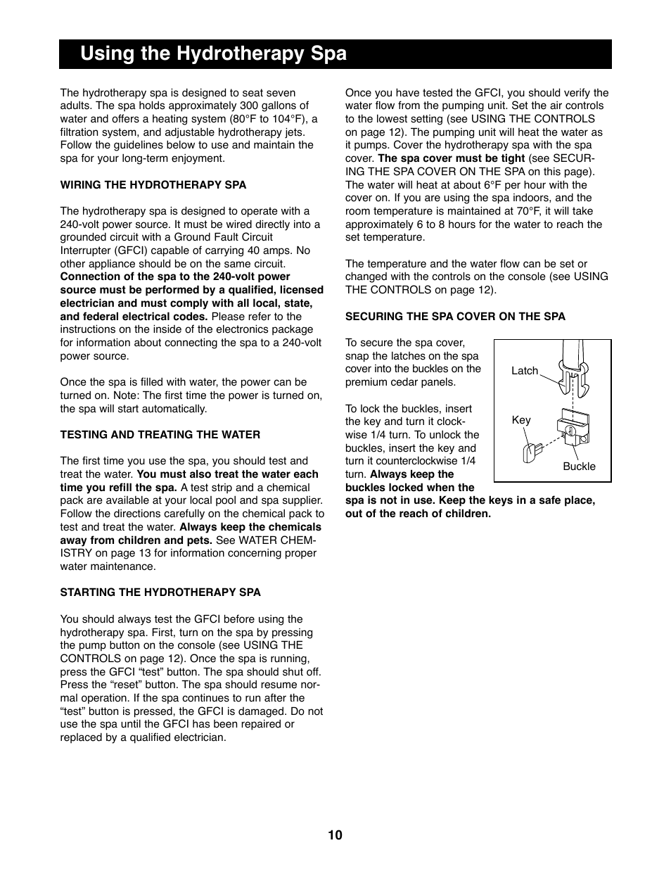 Using the hydrotherapy spa | Image IMSW73910 User Manual | Page 10 / 20