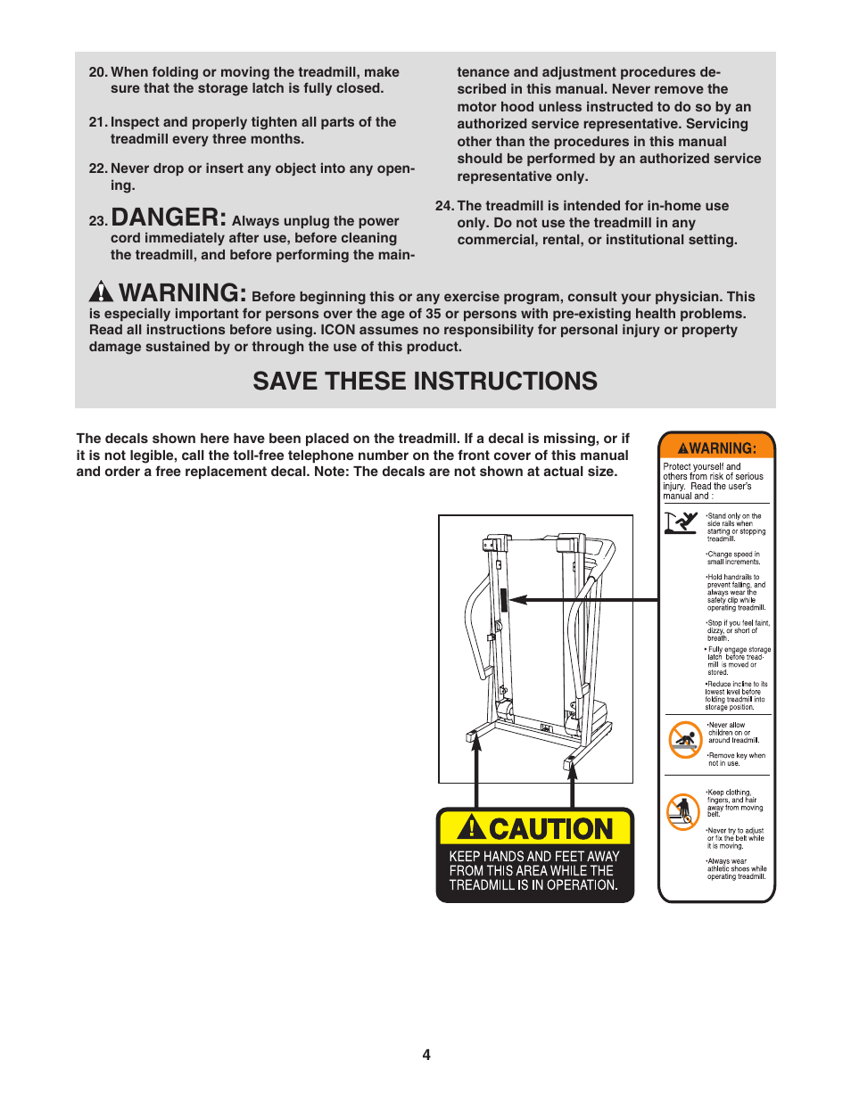 Danger, Warning, Save these instructions | Image IMTL39105.3 User Manual | Page 4 / 22