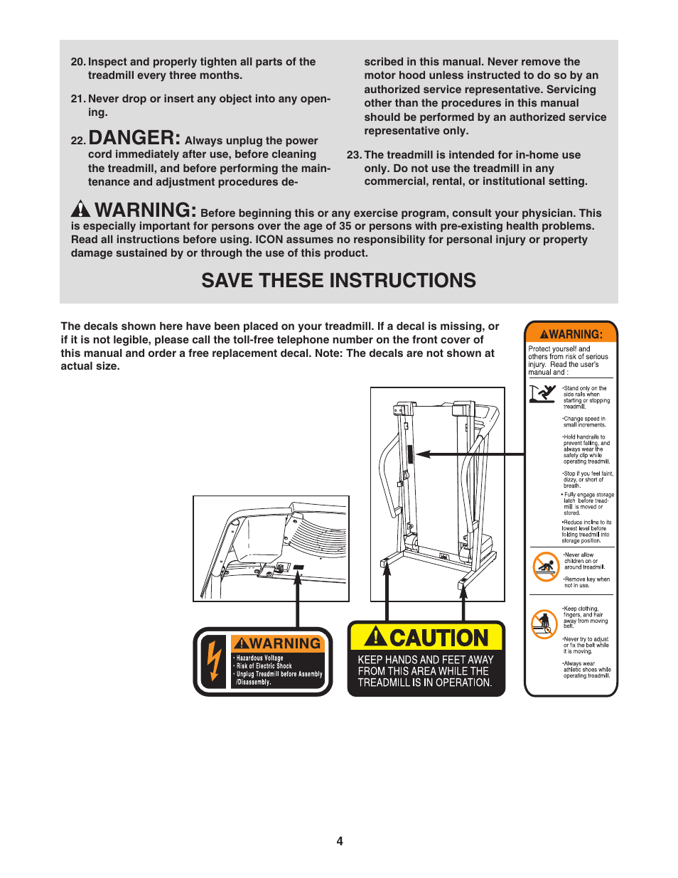 Danger, Warning, Save these instructions | Image IMTL39105.0 User Manual | Page 4 / 22