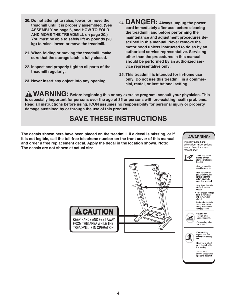 Danger, Warning, Save these instructions | Image 17.5 S IMTL49606.0 User Manual | Page 4 / 26