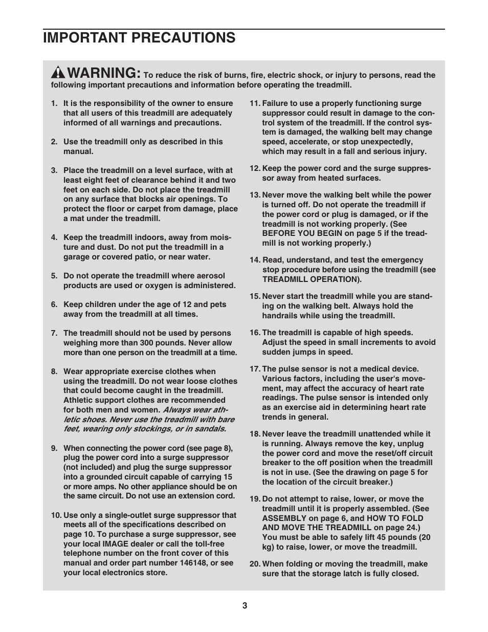 Warning, Important precautions | Image Advanced 2000 IMTL09905.0 User Manual | Page 3 / 34