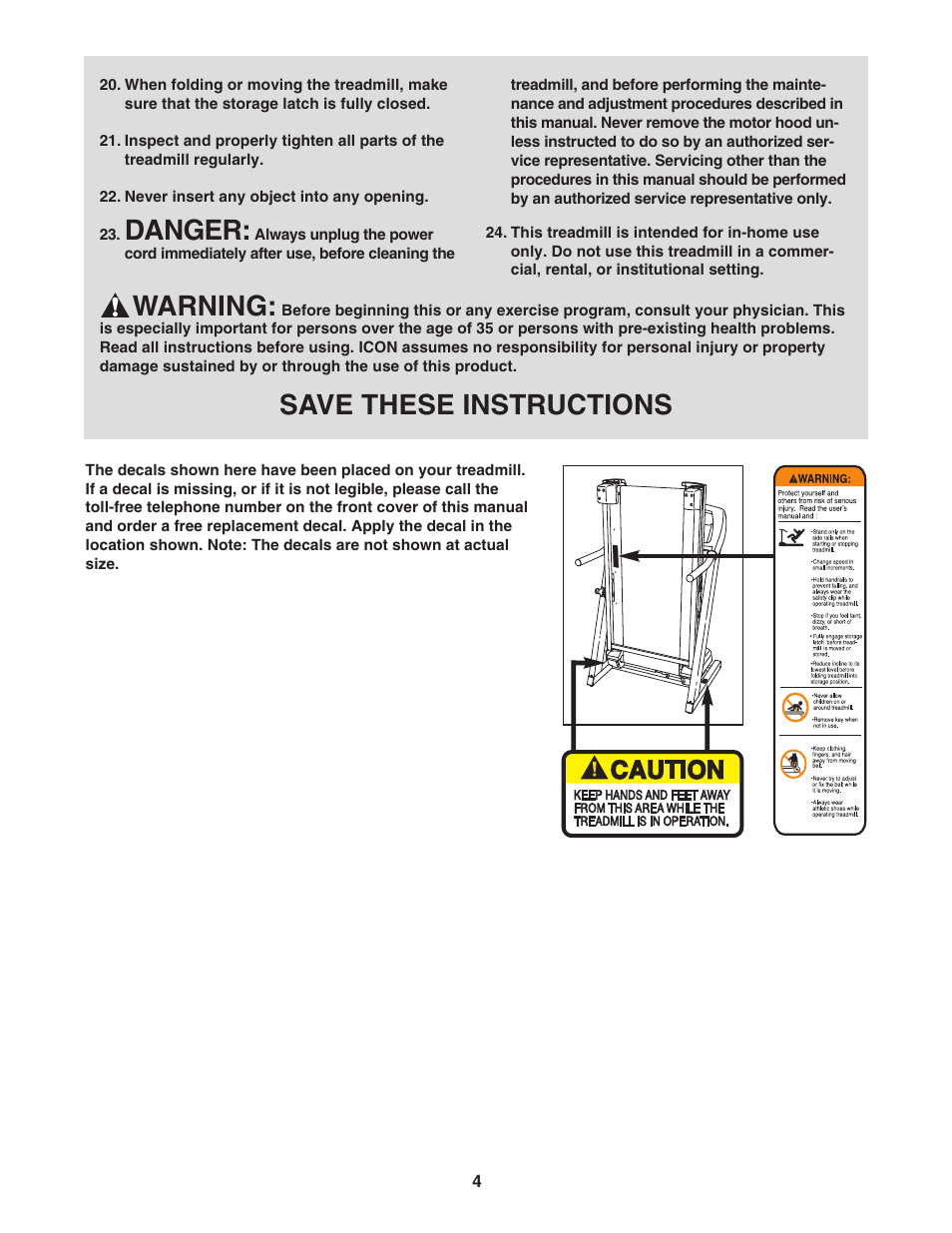 Danger, Warning, Save these instructions | Image IMTL59105.0 User Manual | Page 4 / 30