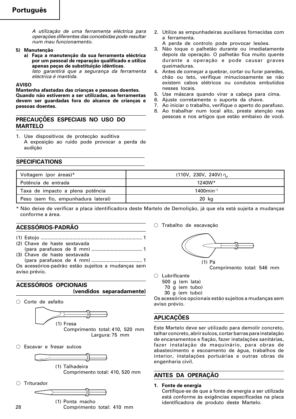 Português | Image H 70SD User Manual | Page 29 / 41