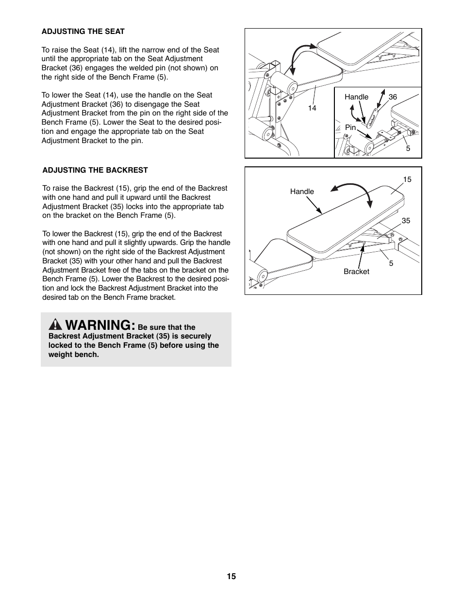 Warning | Image IMBE53900 User Manual | Page 15 / 19