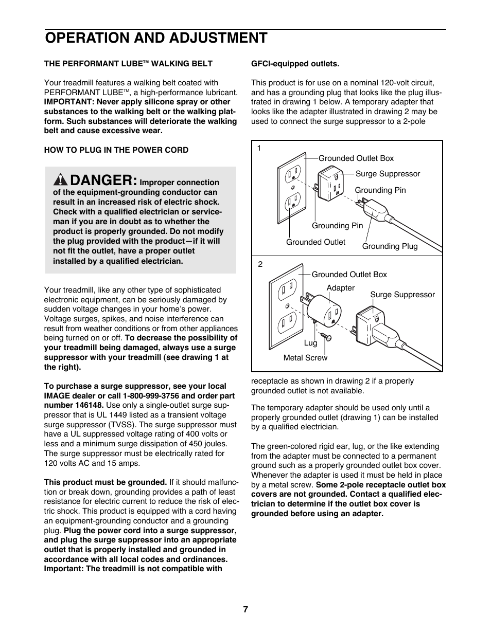 Operation and adjustment, Danger | Image IMTL13991 User Manual | Page 7 / 34