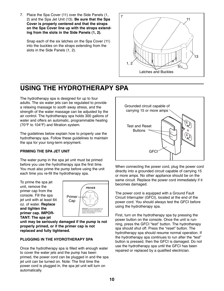 Using the hydrotherapy spa | Image IMHS80081 User Manual | Page 10 / 17