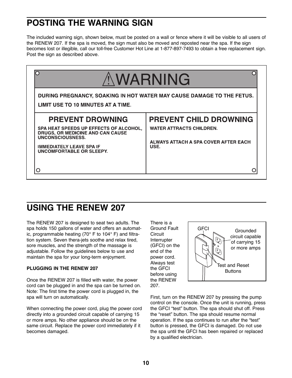 Using the renew 207, Posting the warning sign | Image 831.21007 User Manual | Page 10 / 20