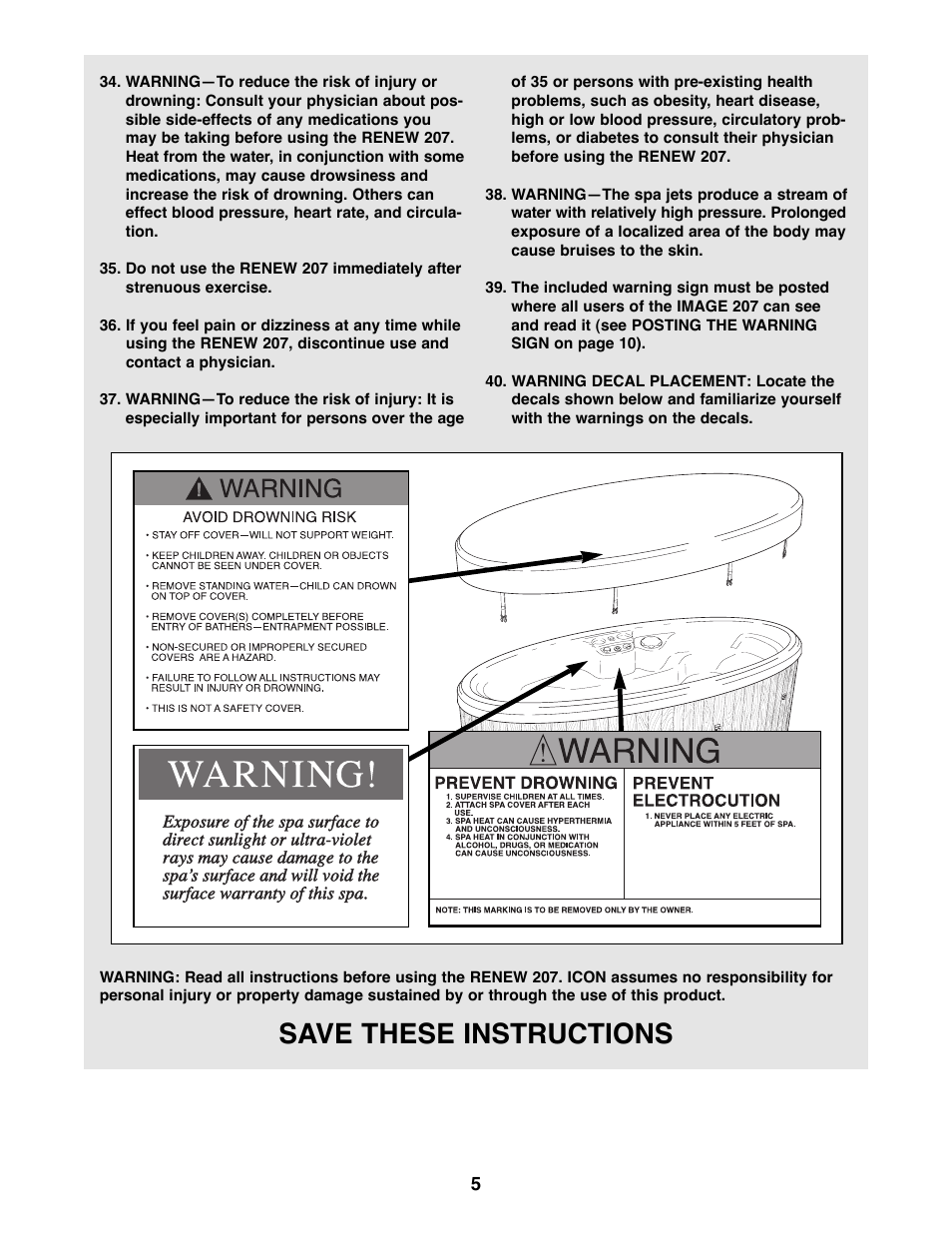 Save these instructions | Image 831.21007 User Manual | Page 5 / 20