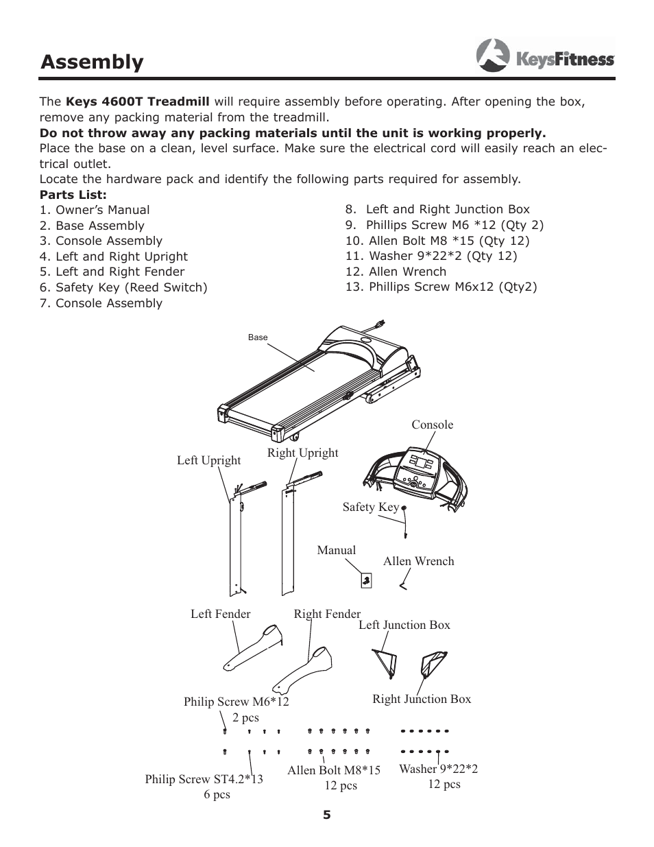Assembly | Image Keys 4600T User Manual | Page 5 / 29