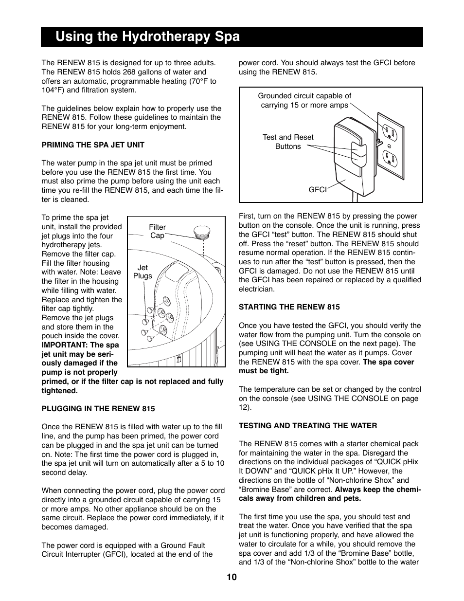 Using the hydrotherapy spa | Image IMHS81590 User Manual | Page 10 / 18