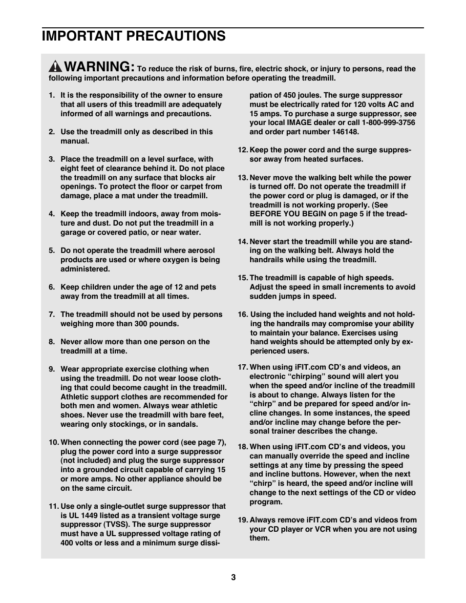 Warning, Important precautions | Image IMTL99000 User Manual | Page 3 / 30