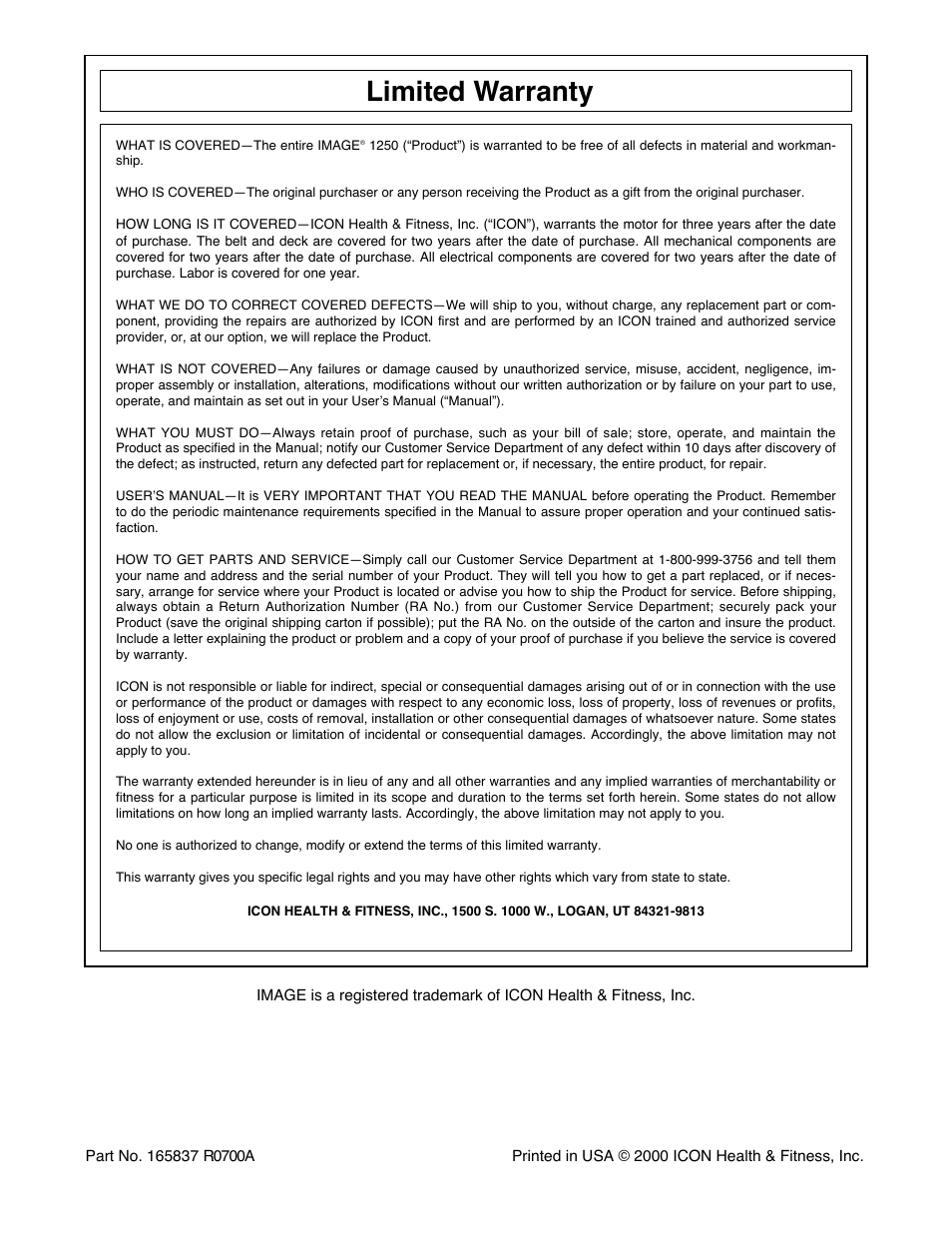 Limited warranty | Image IMTL99000 User Manual | Page 30 / 30