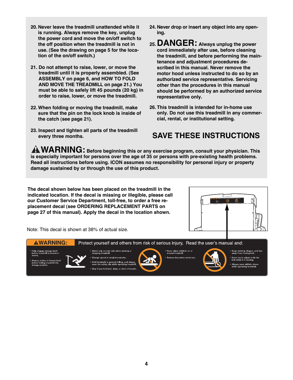 Danger, Warning, Save these instructions | Image IMTL99000 User Manual | Page 4 / 30