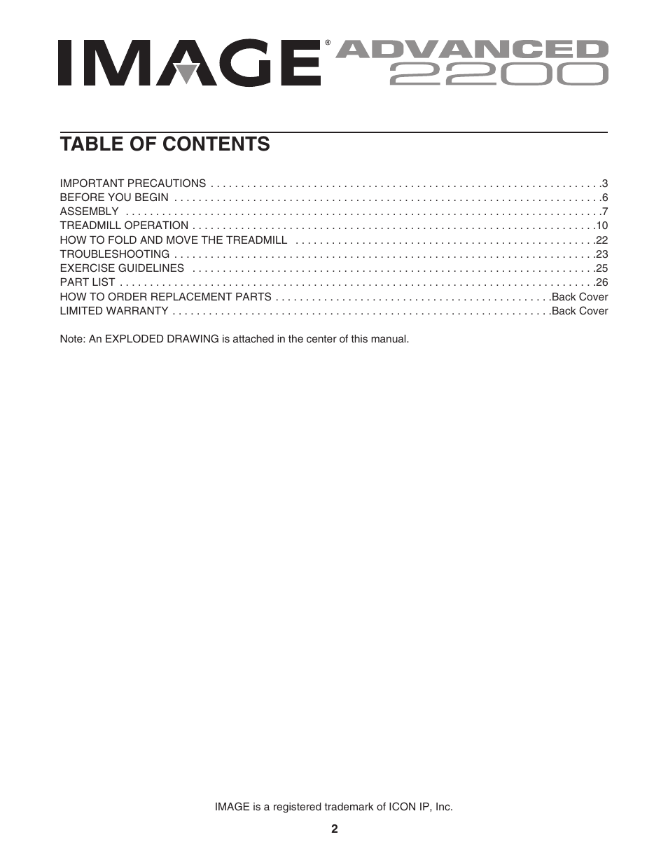 Image Advanced 2200 IMTL94106.0 User Manual | Page 2 / 30