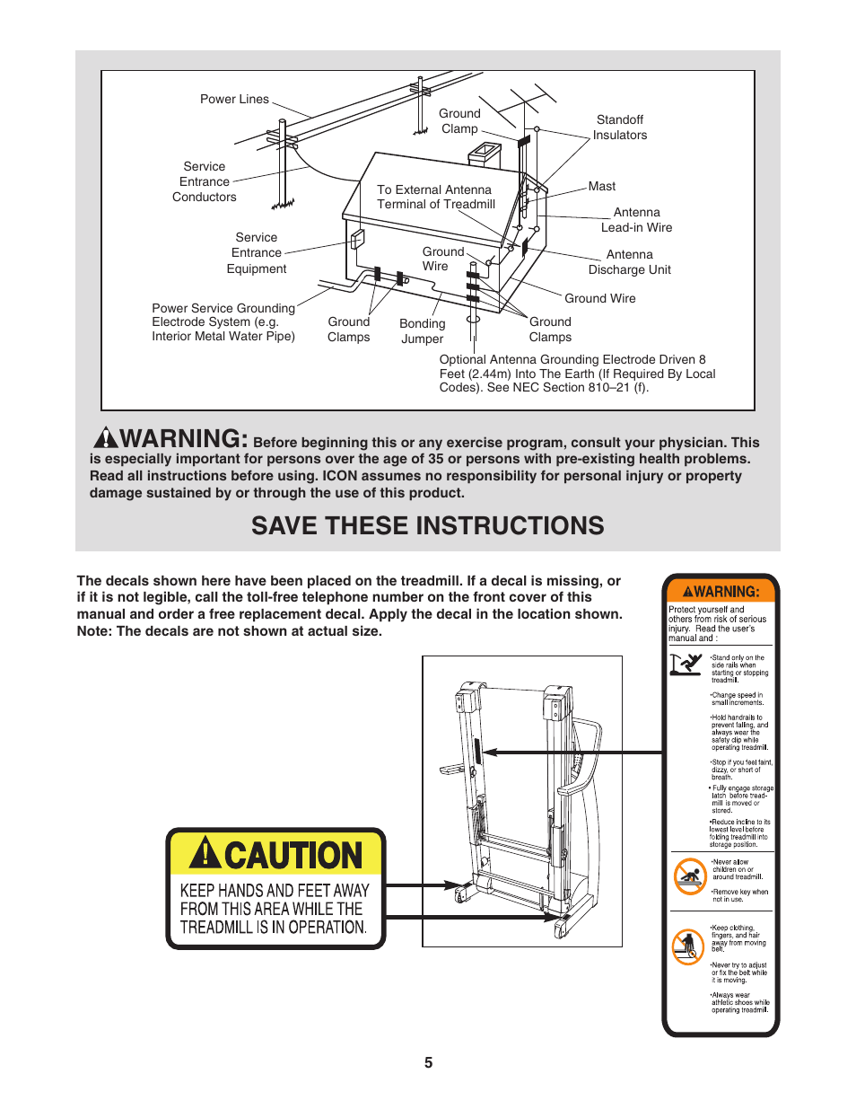Warning, Save these instructions | Image Advanced 2200 IMTL94106.0 User Manual | Page 5 / 30