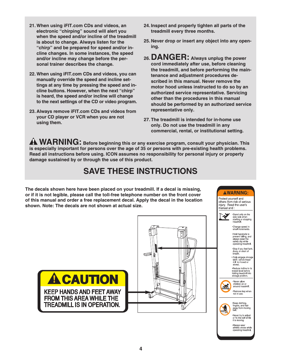 Danger, Warning, Save these instructions | Image IMTL11905.0 User Manual | Page 4 / 34