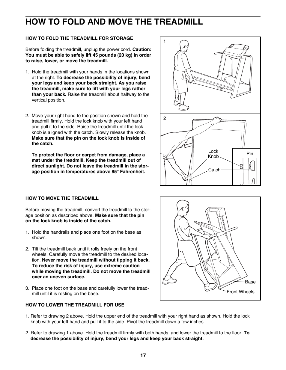 How to fold and move the treadmill | Image 831.297572 User Manual | Page 17 / 26