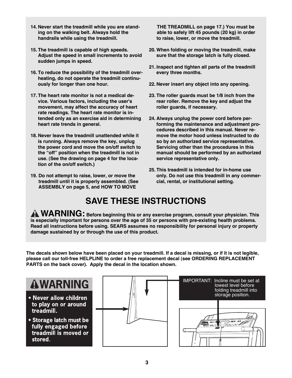 Save these instructions warning | Image 831.297572 User Manual | Page 3 / 26