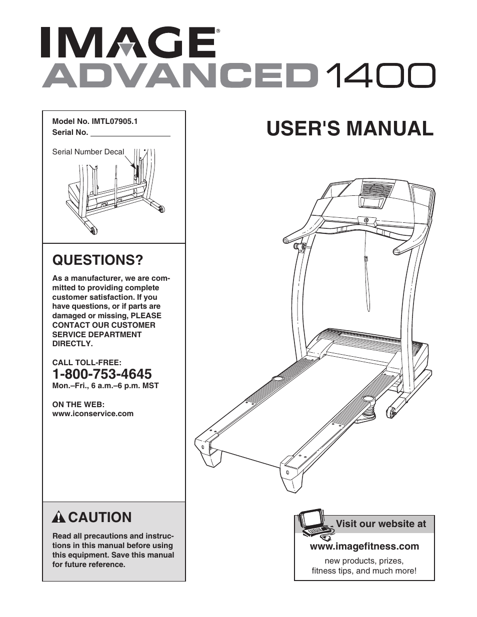 Image Advanced 1400 IMTL07905.1 User Manual | 34 pages