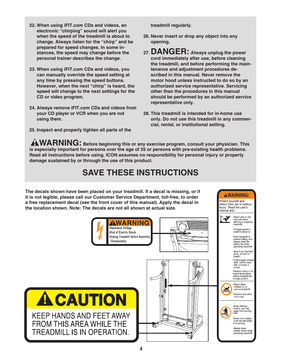 Danger, Warning, Save these instructions | Image IMTL39526 User Manual | Page 4 / 30