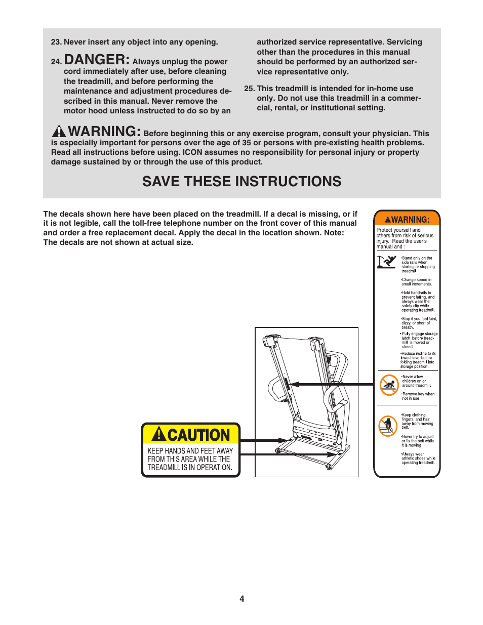 Danger, Warning, Save these instructions | Image IMTL49105.0 User Manual | Page 4 / 26