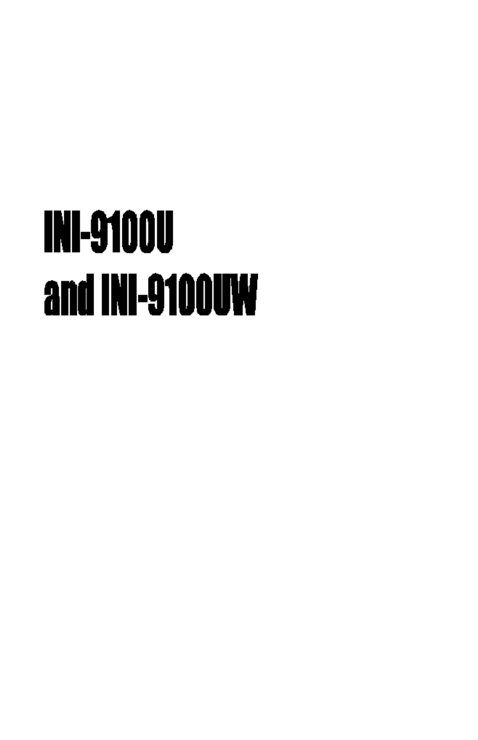 Initio INI-9100UW User Manual | 116 pages