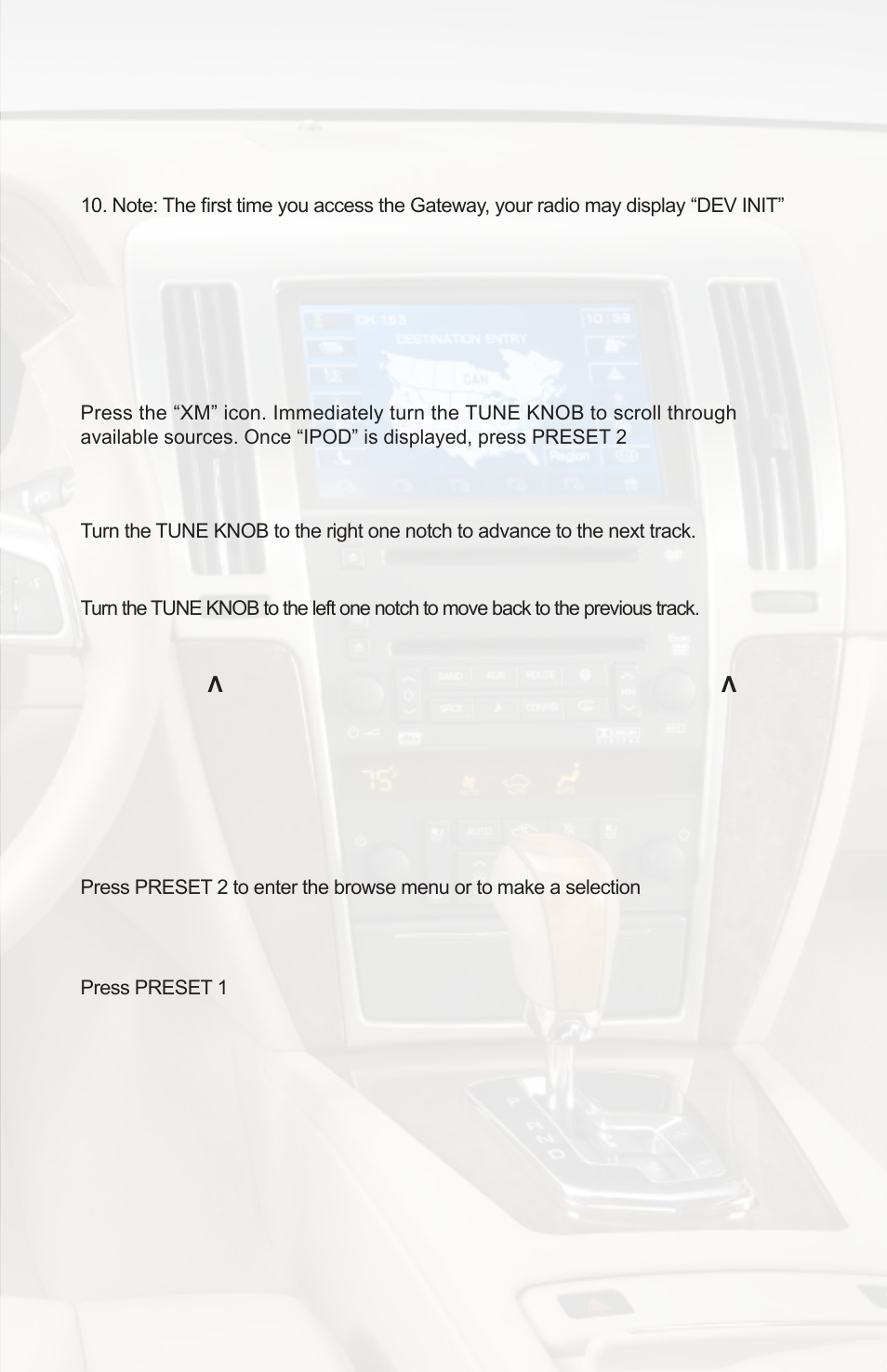 Ipod operation | iSimple CADILLAC STS PGHGM4 User Manual | Page 7 / 16