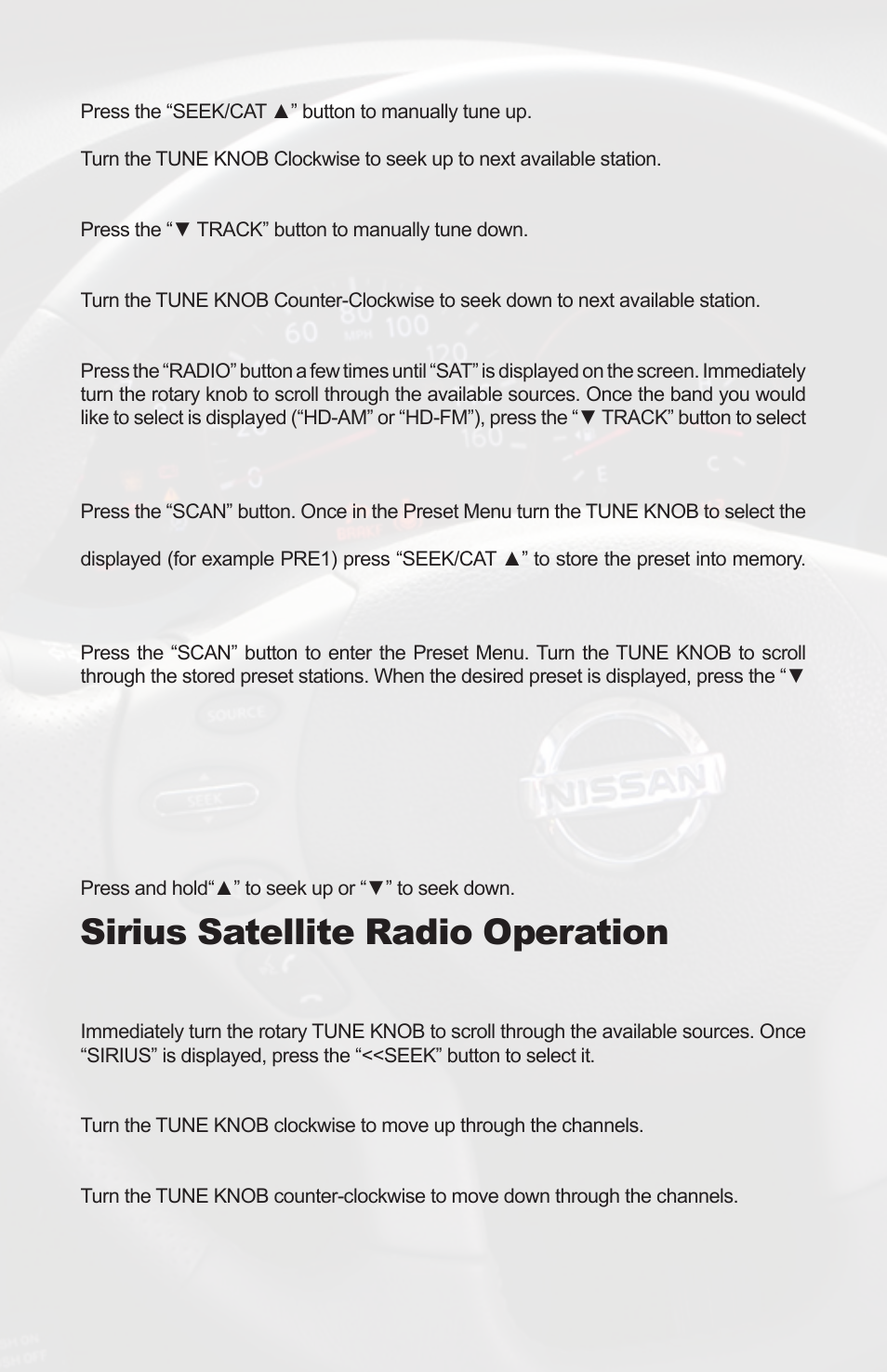 Sirius satellite radio operation | iSimple PGHNI2 User Manual | Page 32 / 42