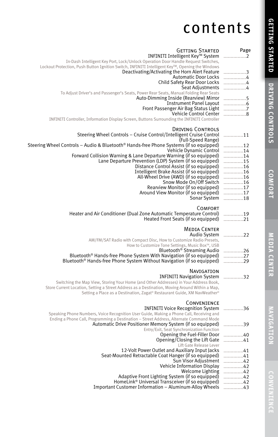 Infiniti EX35 User Manual | Page 3 / 48
