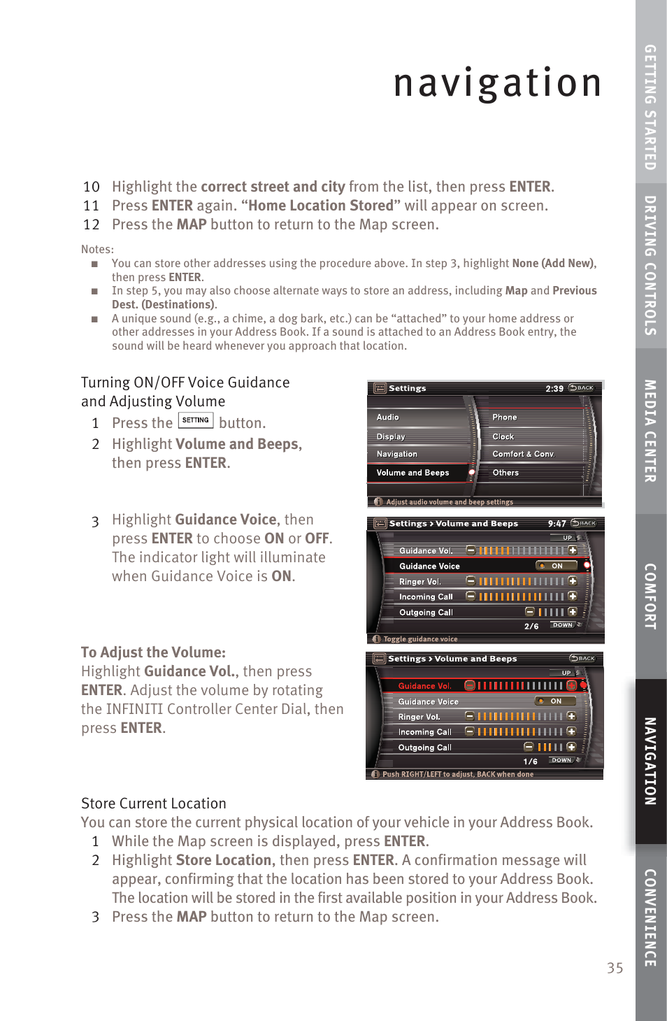 Navigation | Infiniti M45 User Manual | Page 37 / 48