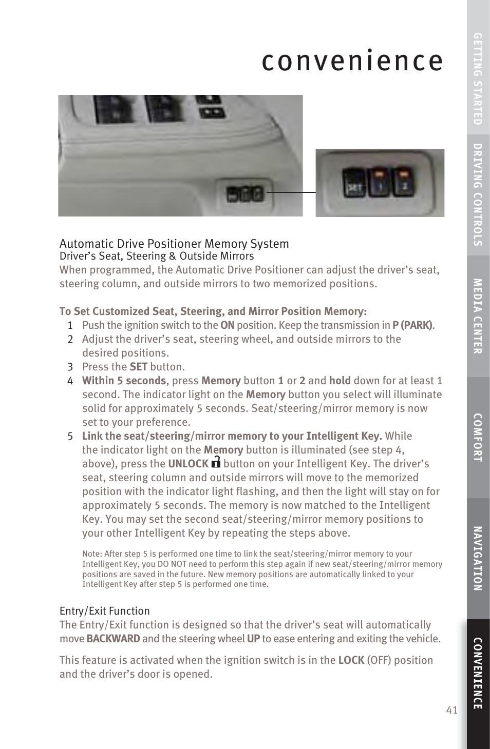 Convenience | Infiniti M45 User Manual | Page 43 / 48