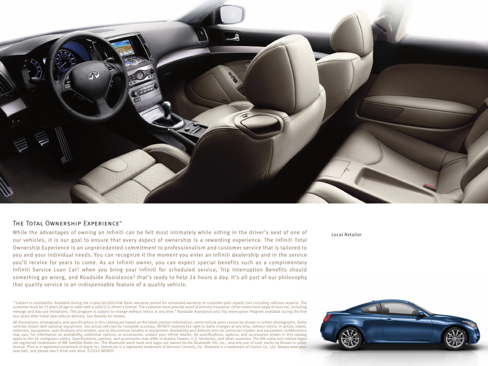 The total ownership experience | Infiniti COUPE G37 User Manual | Page 5 / 5